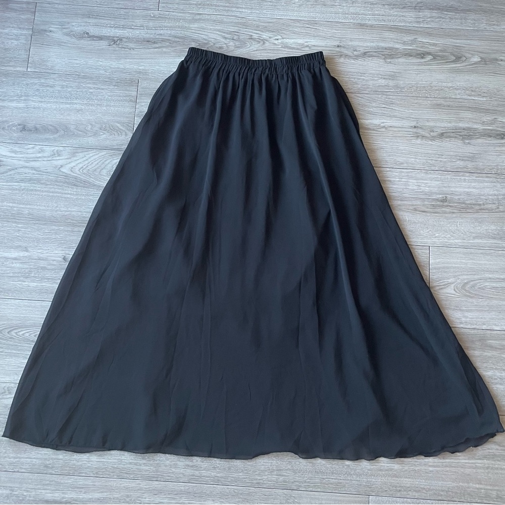 Disturbia Black Gauze Witchy Maxi Skirt